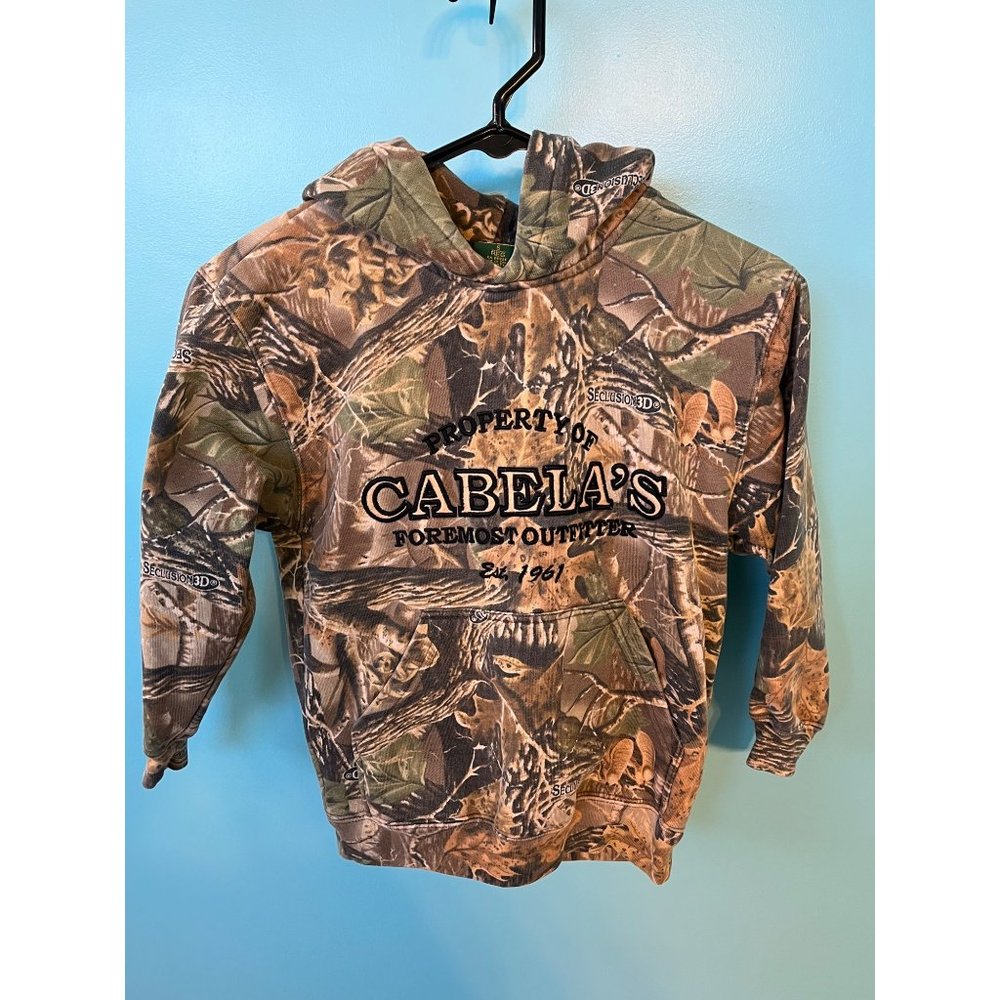 Cabelas Boys Camo Hoodie Sz S Small